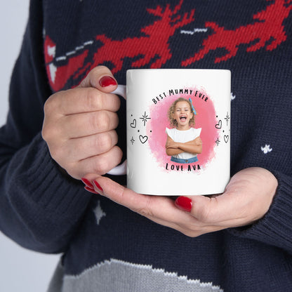 Best Daddy Ever Personalised Mug with Child’s Photo 💙💖