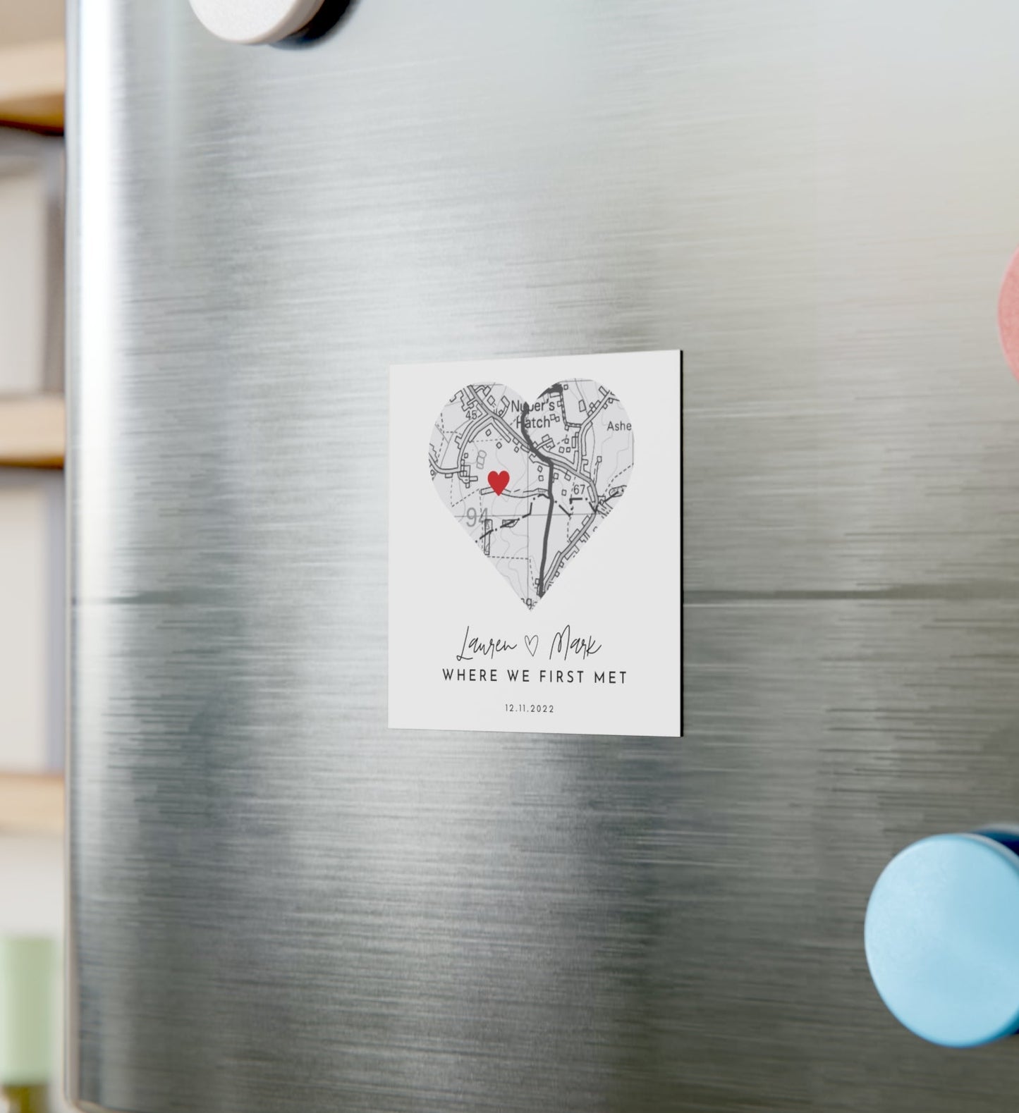 Personalised Our First Date Map Magnet