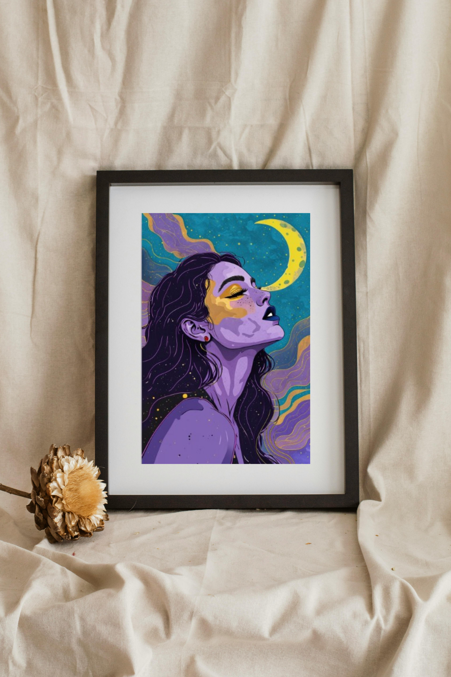 Cosmic Celestial Woman Zodiac Art Print