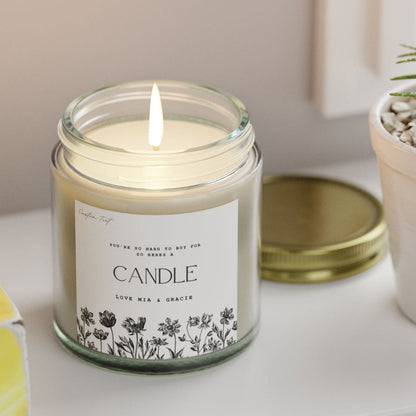 Personalised Floral Candle, For Those Hard to Buy For