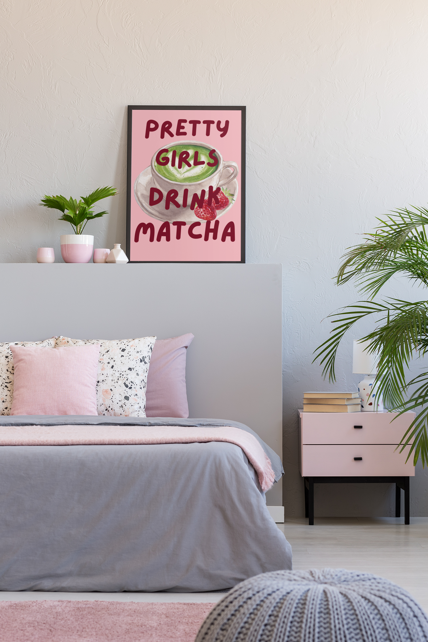 Matcha Drink Typography Wall Art