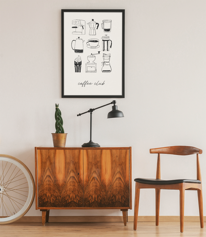 Minimalist Coffee Kitchen Wall Art