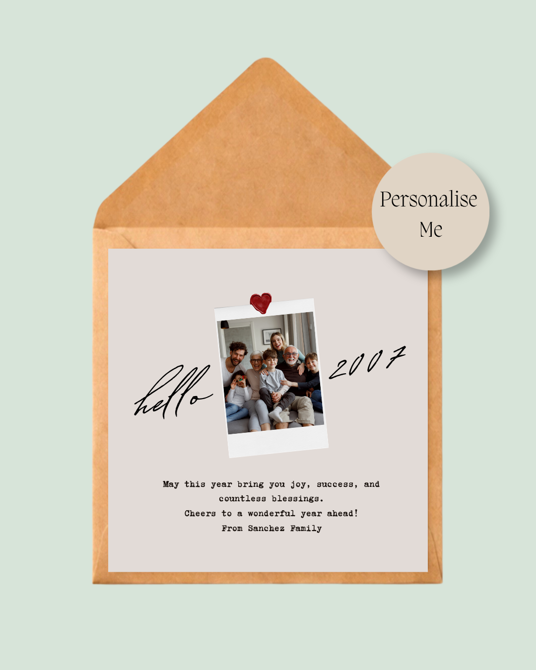 Hello 2027 Polaroid Photo Card