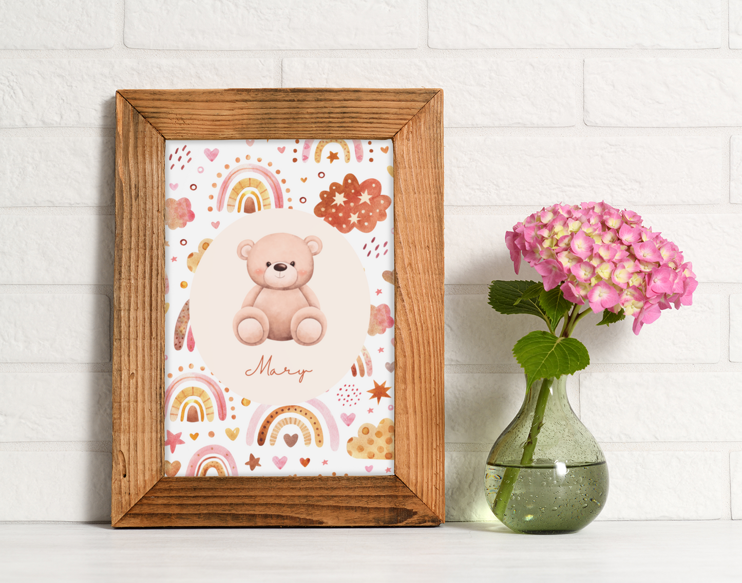Personalised Teddy Bear Rainbow Print 🧸