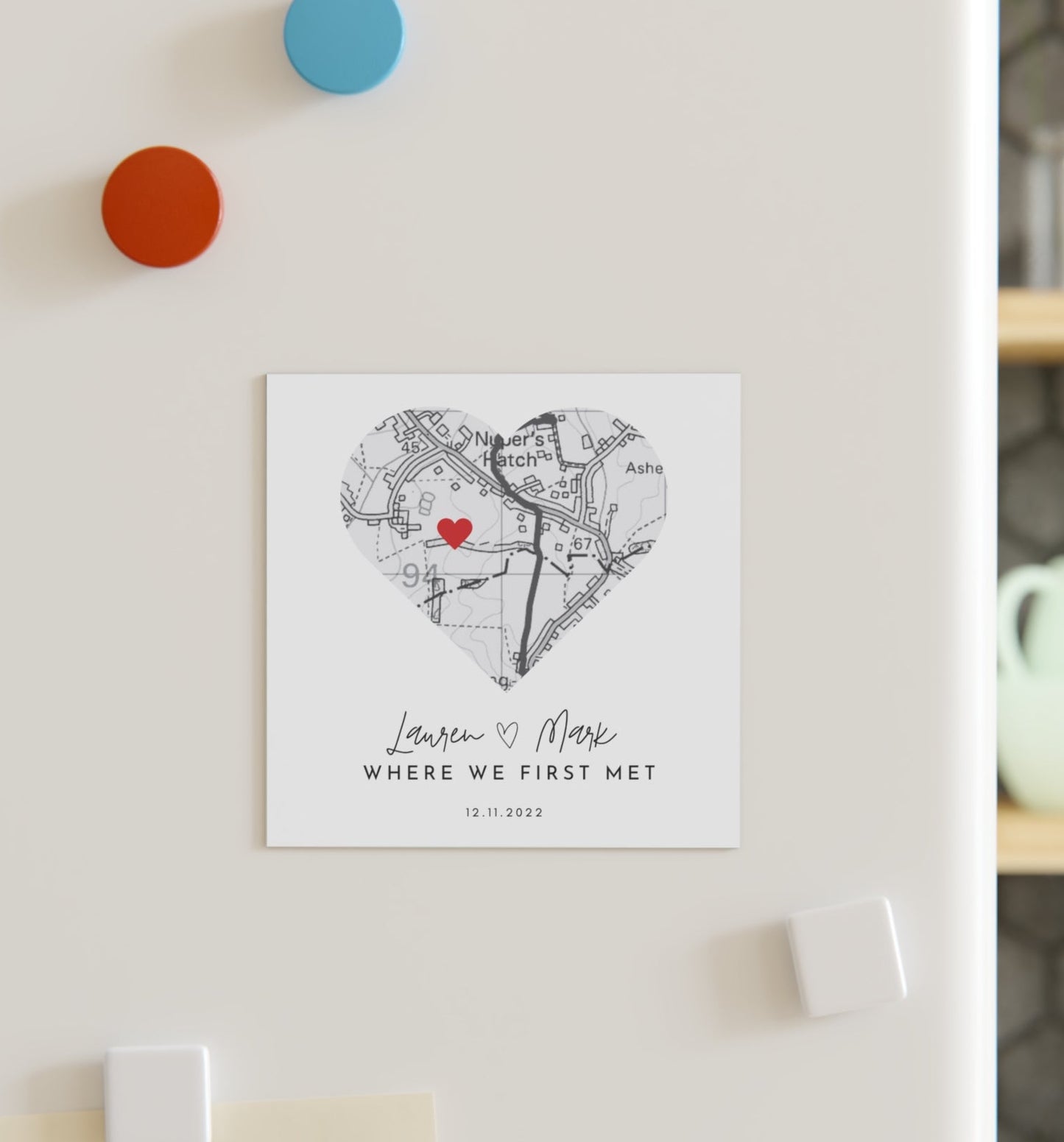 Personalised Our First Date Map Magnet