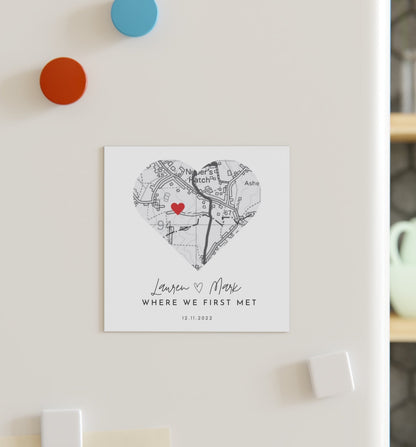 Personalised Our First Date Map Magnet