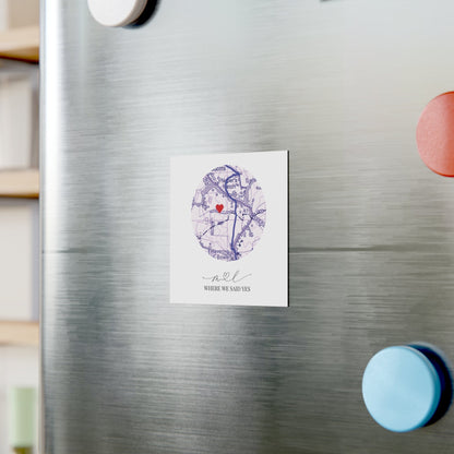 Personalised Our First Date Map Magnet