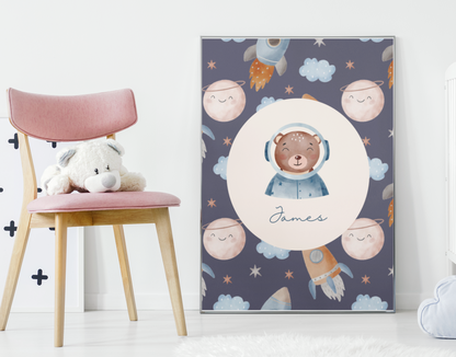 Personalised Children's Name Astronaut Print 🚀✨