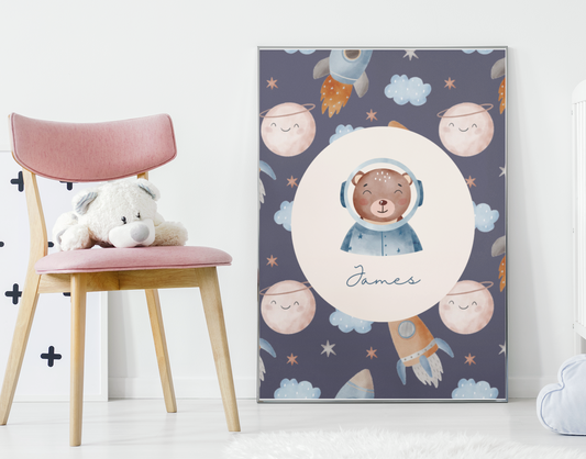 Personalised Children's Name Astronaut Print 🚀✨