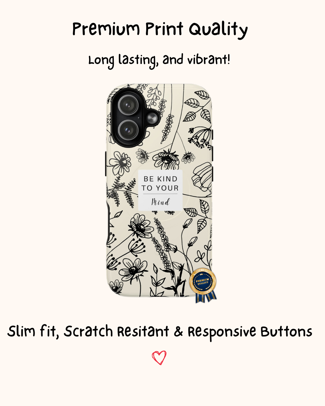 Be Kind to Your Mind iPhone case 🌹