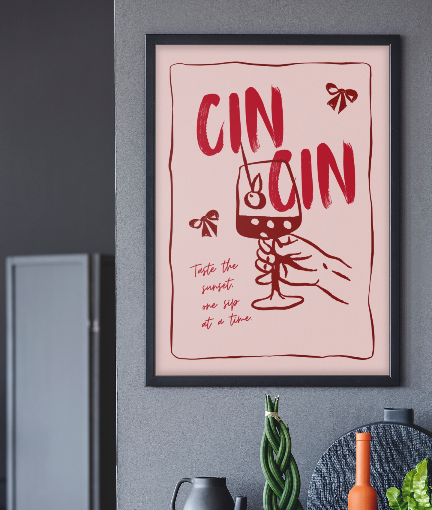 Vintage Cocktail Illustration Print