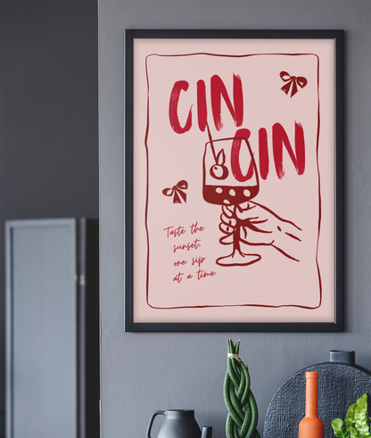 Vintage Cocktail Illustration Print