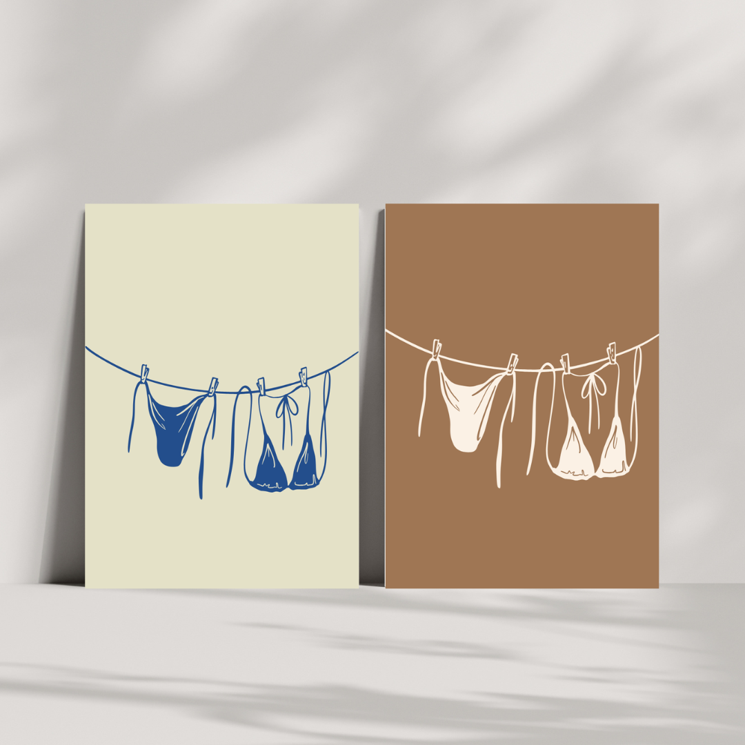 Minimalist Swimsuit Line Art Print | Summer Beach Wall Decor