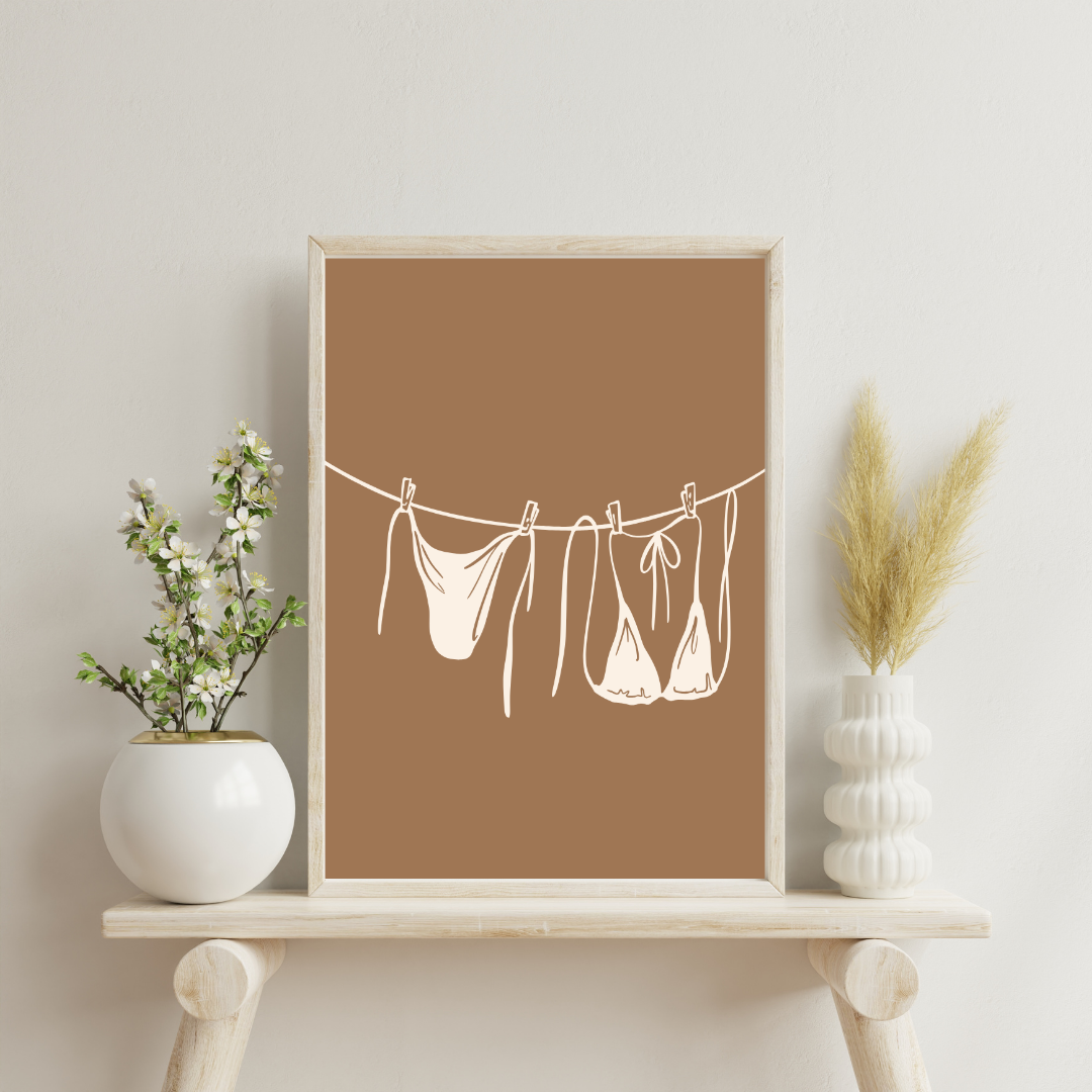 Minimalist Swimsuit Line Art Print | Summer Beach Wall Decor