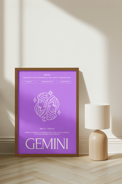 Custom made Zodiac Art Print – Minimalist Wall Decor