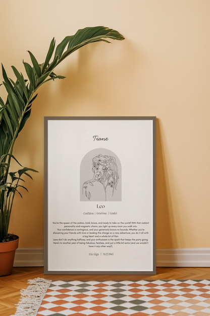Personalised Leo Zodiac Print