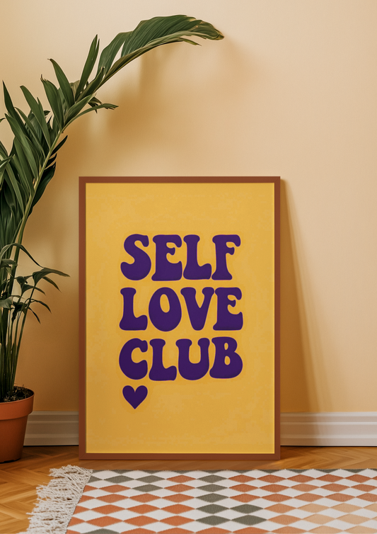 Self Love Club Wall Art – Retro Positive Affirmation Print