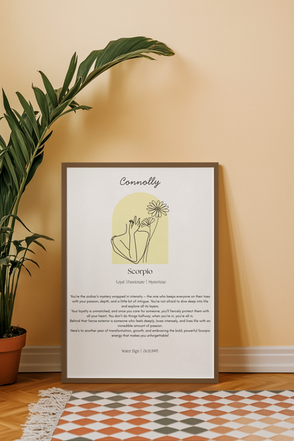 Personalised Scorpio Zodiac Print