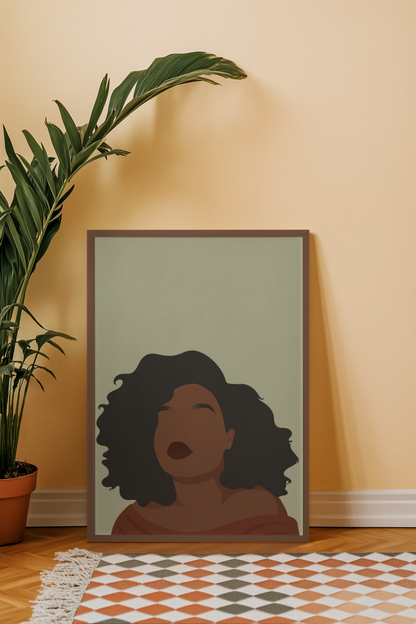 Rooted Beauty - Minimalist Portrait Art Print