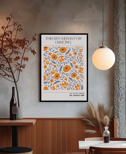 This Kitchen is for Dancing - Personalised Home Art Print