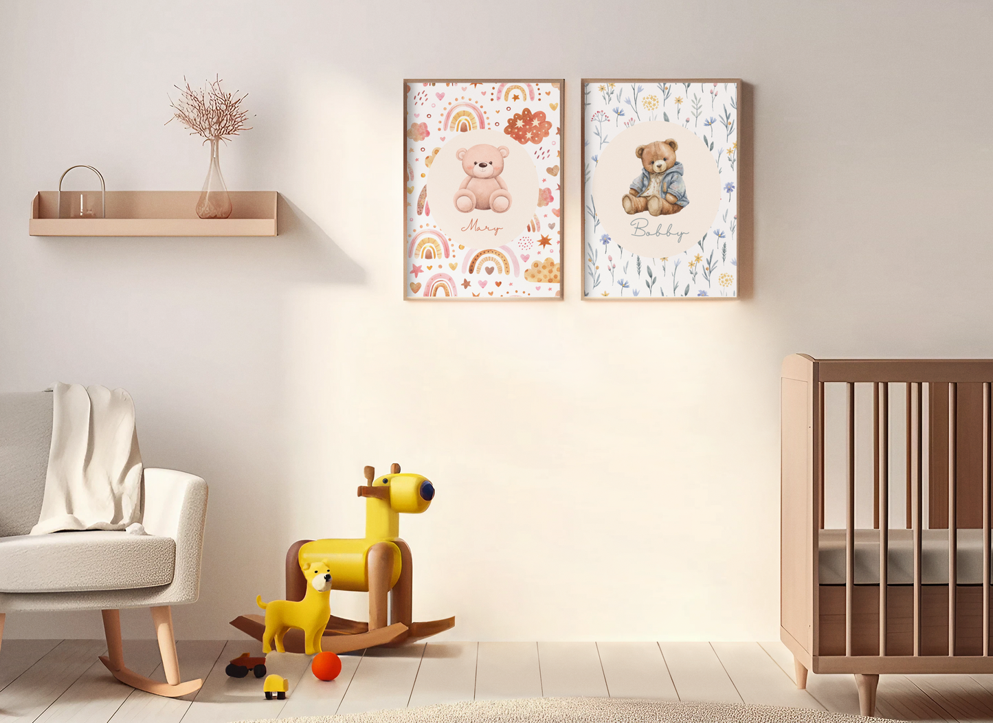 Personalised Teddy Bear Rainbow Print 🧸
