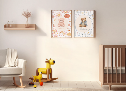 Personalised Teddy Bear Rainbow Print 🧸