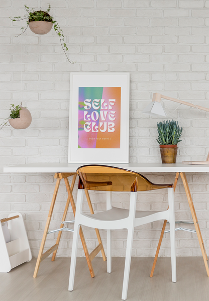 Self Love Club | Positive Affirmation Digital Art Print