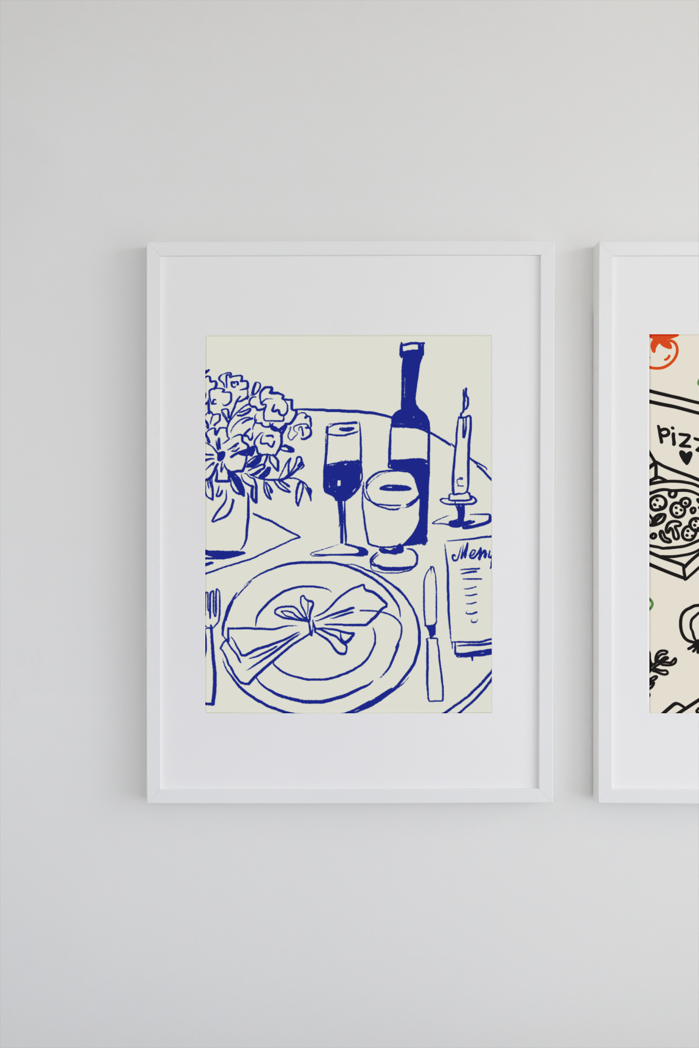 Illustrated Retro Dinner Party Print