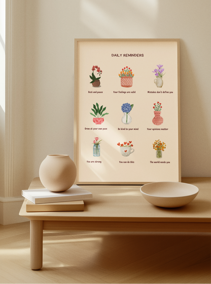 Floral Self Care Decor | Therapy Office Art