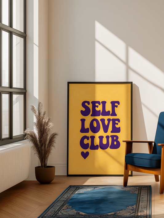 Self Love Club Wall Art – Retro Positive Affirmation Print