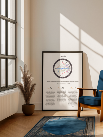 Personalized Birth Chart Print – Custom Astrology Wall Art  🌙