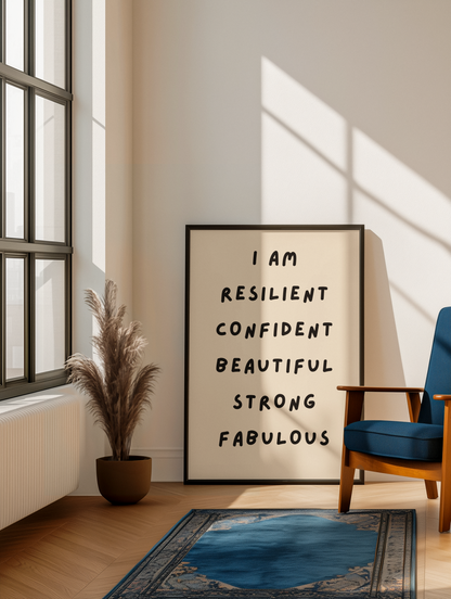 I AM Affirmation Print | Empowering Wall Art