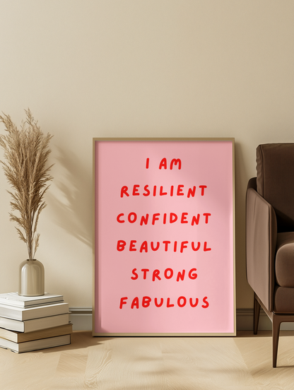 I AM Affirmation Print | Empowering Wall Art