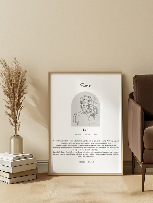 Personalised Leo Zodiac Print