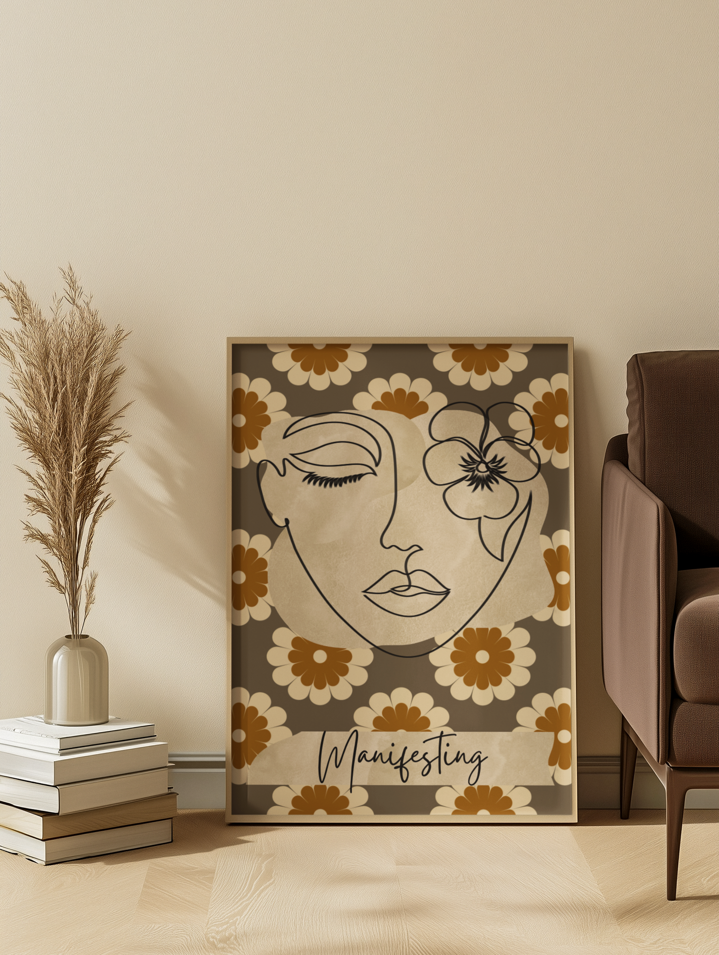Brown Retro Fine Line Positive Affirmation