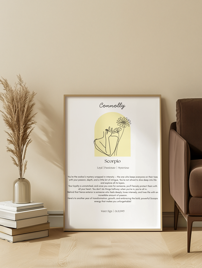 Personalised Scorpio Zodiac Print