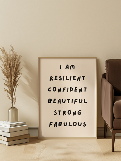 I AM Affirmation Print | Empowering Wall Art