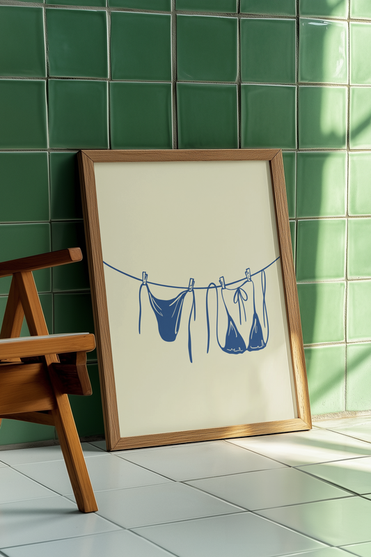 Minimalist Swimsuit Line Art Print | Summer Beach Wall Decor