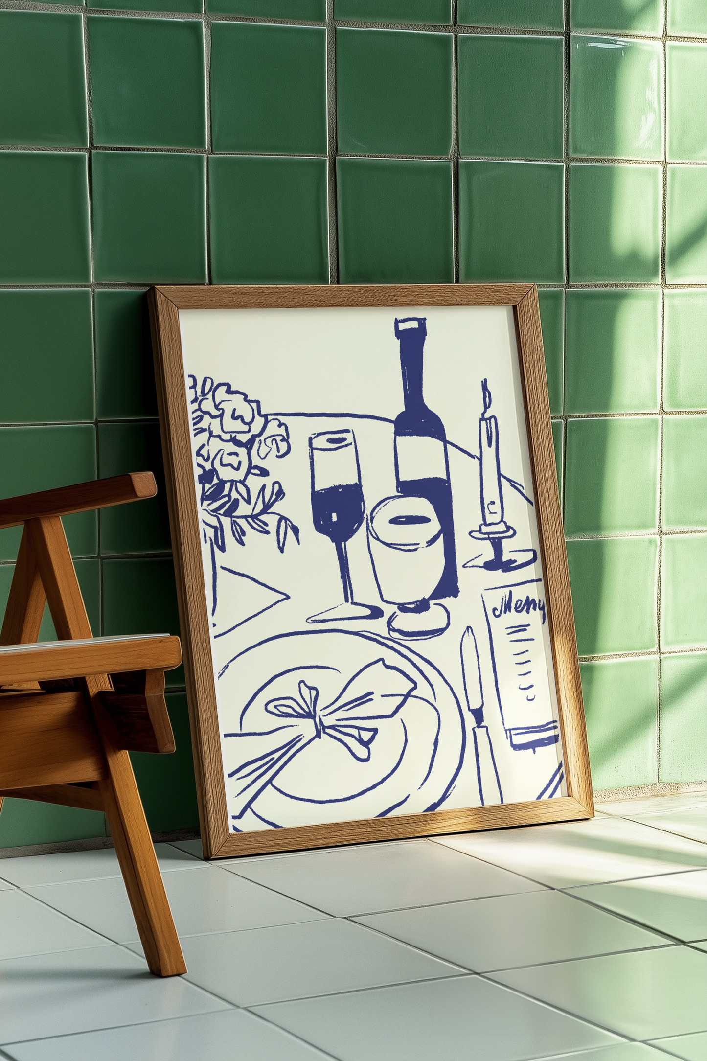 Illustrated Retro Dinner Party Print