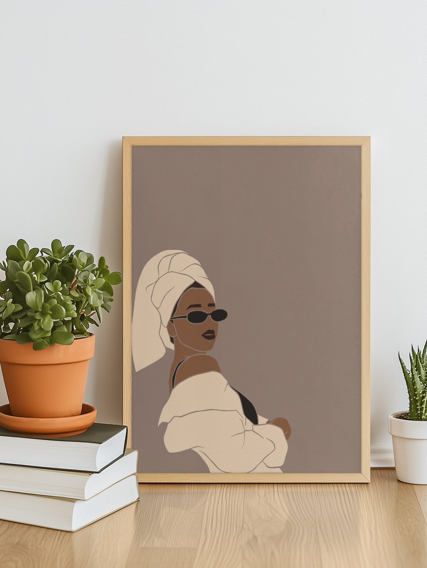 Glamour & Grace - Minimalist Black Girl Art Print