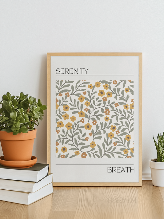 Serenity & Breath - Personalised Floral Art Print