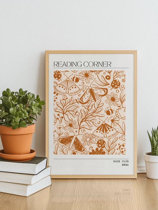 Reading Corner Dreams - Personalised Botanical & Literary Art Print