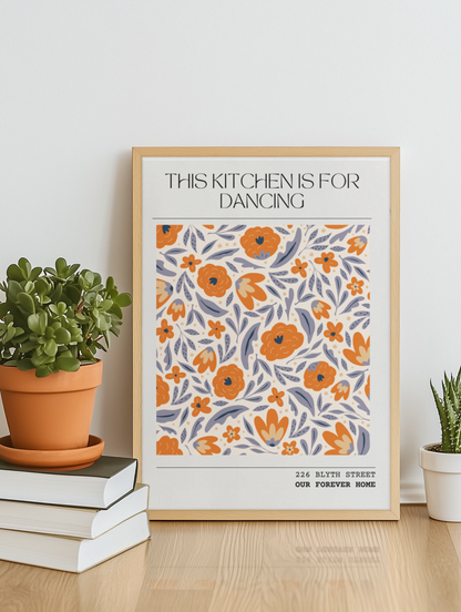 This Kitchen is for Dancing - Personalised Home Art Print