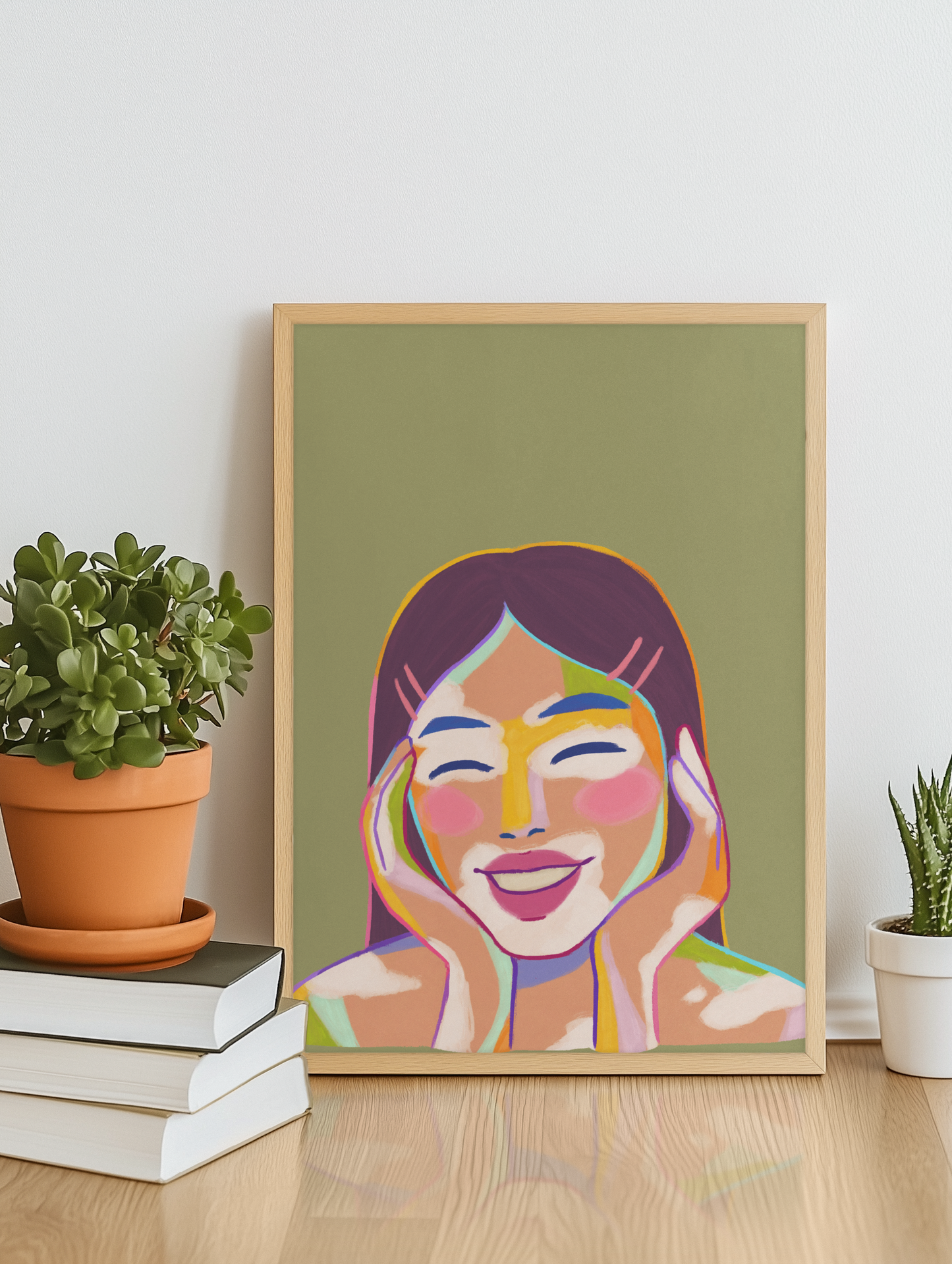 Radiant Joy – Colorful Abstract Portrait Art Print