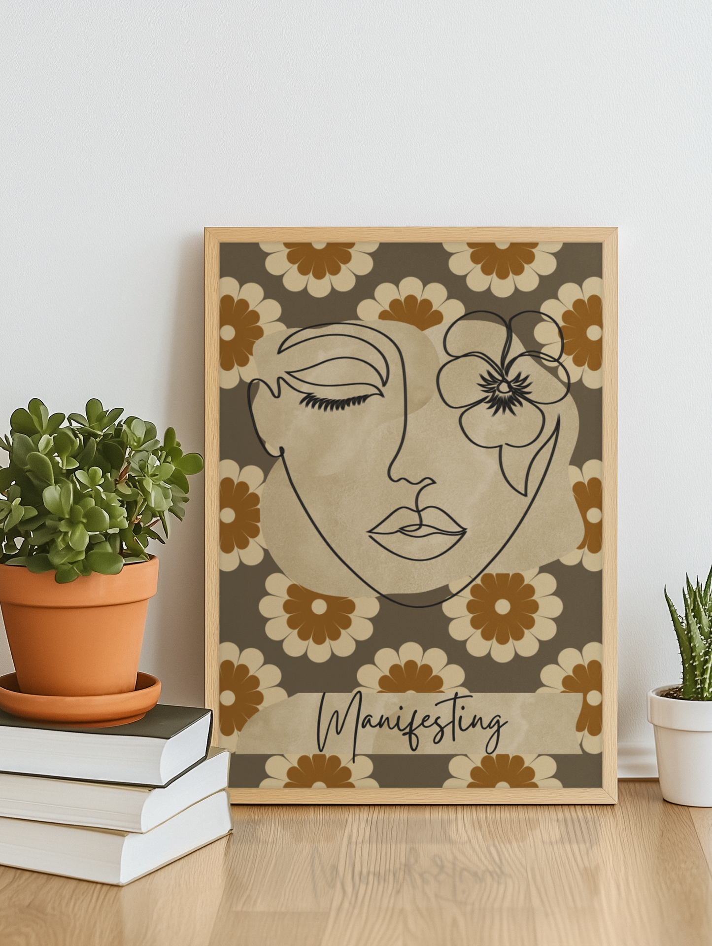 Brown Retro Fine Line Positive Affirmation