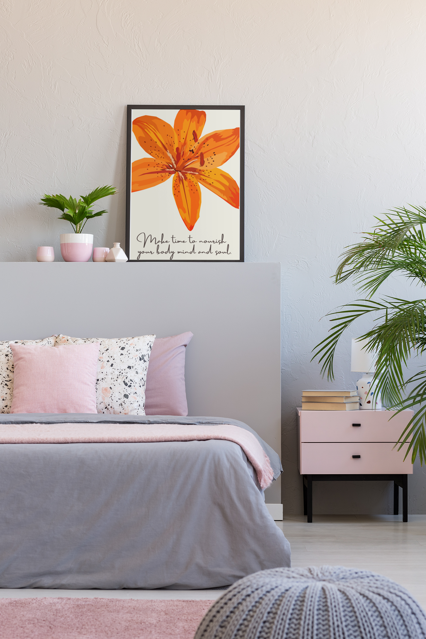 Colourful Orange Lily Flower Wall Art |