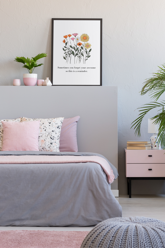 You're Awesome Floral Print