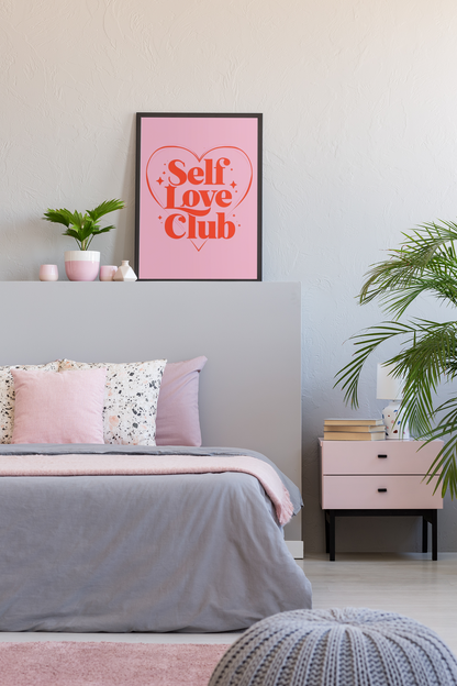 Self Love Club Art Print – Pink & Red