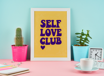 Self Love Club Wall Art – Retro Positive Affirmation Print