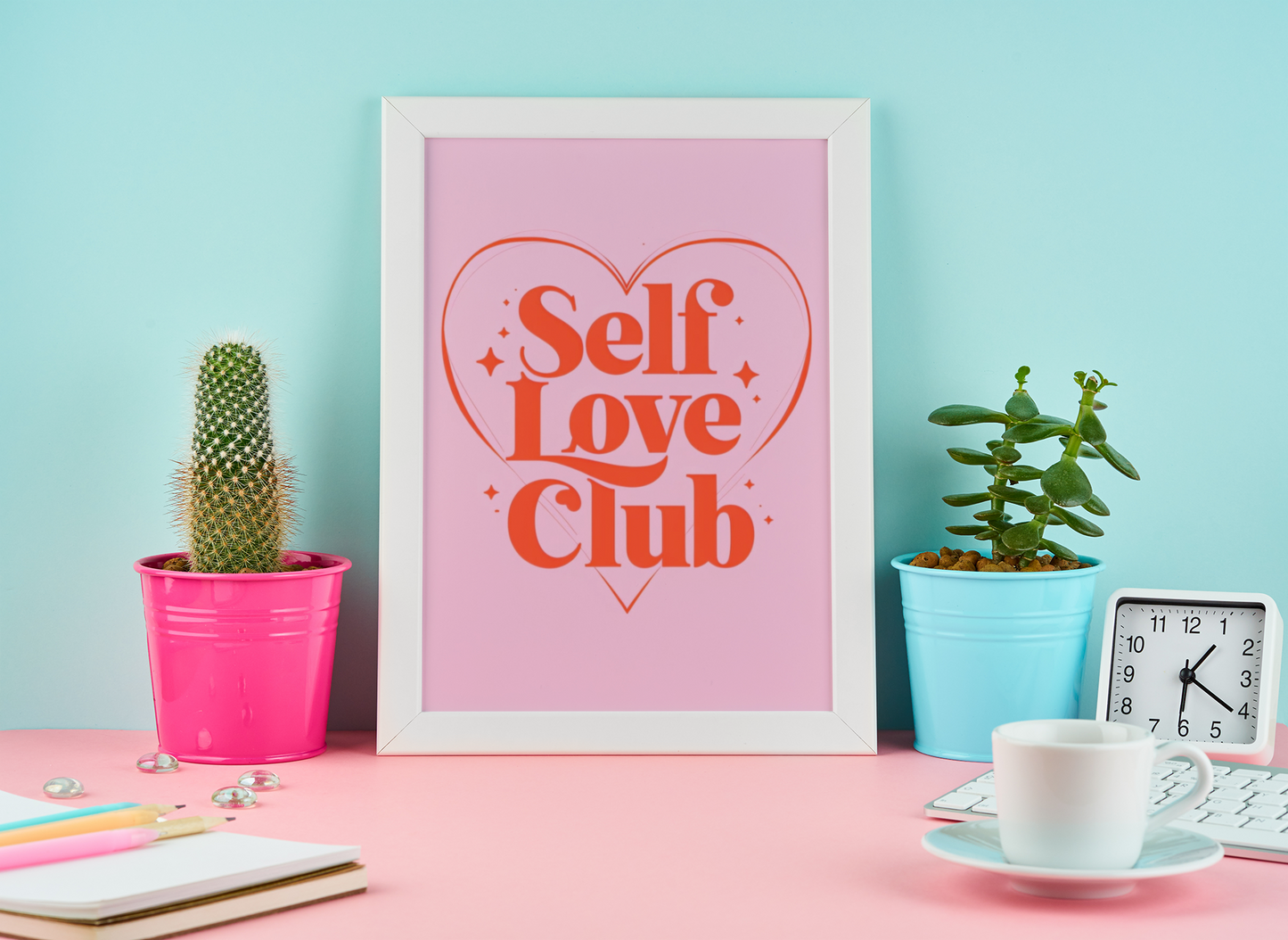 Self Love Club Art Print – Pink & Red